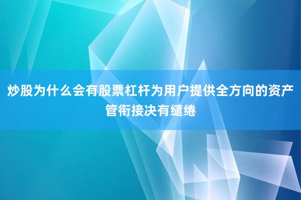炒股为什么会有股票杠杆为用户提供全方向的资产管衔接决有缱绻