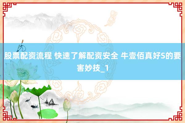 股票配资流程 快速了解配资安全 牛壹佰真好S的要害妙技_1
